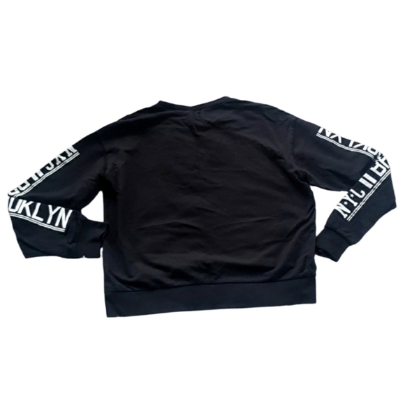 H&M Brooklyn NYC Black Long Sleeve Sweatshirt Size Small - Picture 4 of 6